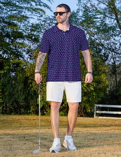 Funny Mens Golf Shirt Moisture Wicking Quick Dry Print Performance Short Sleeve Collared Polo Shirts for Men4