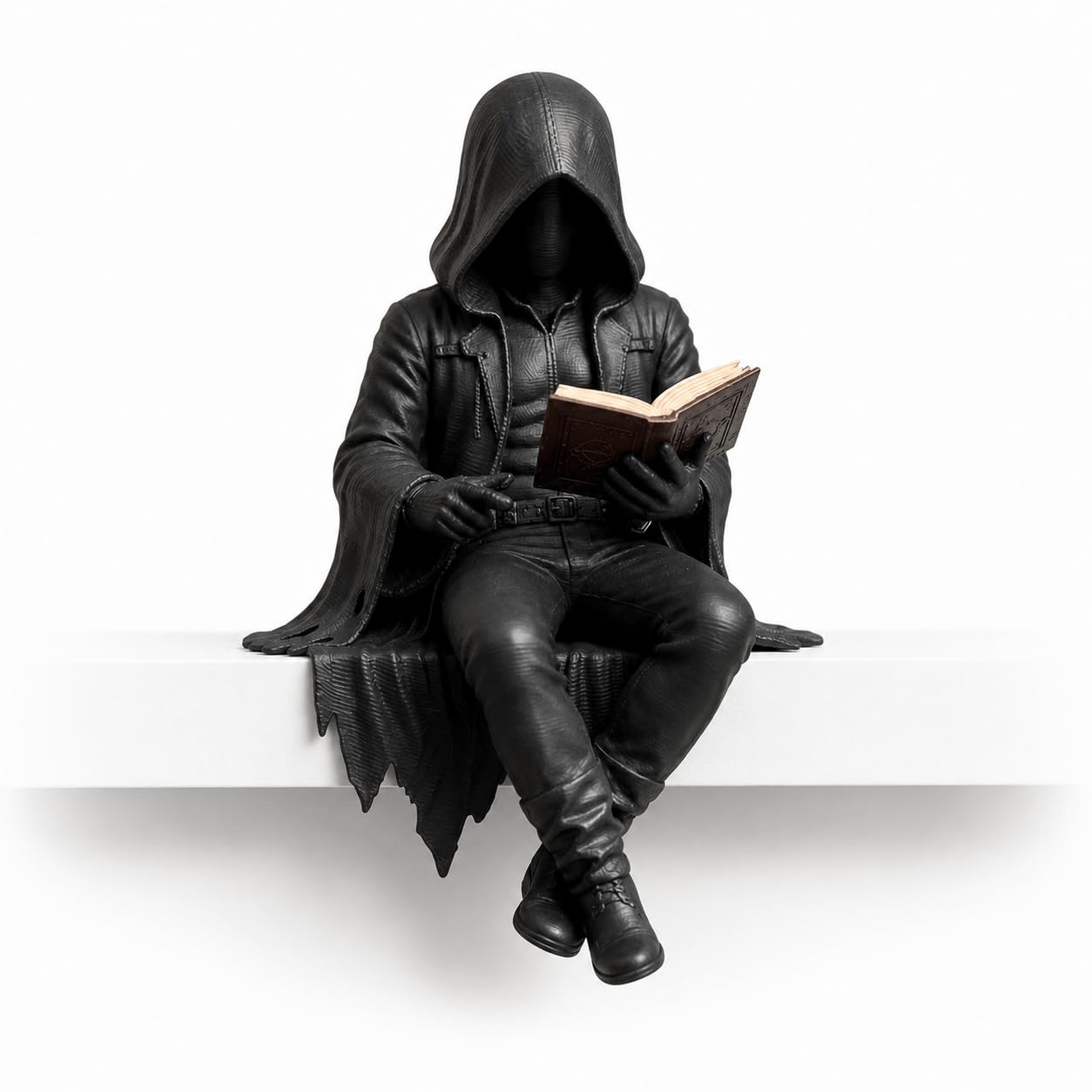 BRTNUP Gothic Dark Fantasy Figure - Gothic Hooded Reaper Reading Figurine