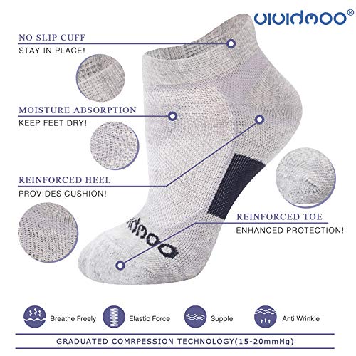 Image of Vividmoo Cycling Socks Running Performance Low Cut Athletic Sock for Women /Men, 5 Pairs No Show Socks