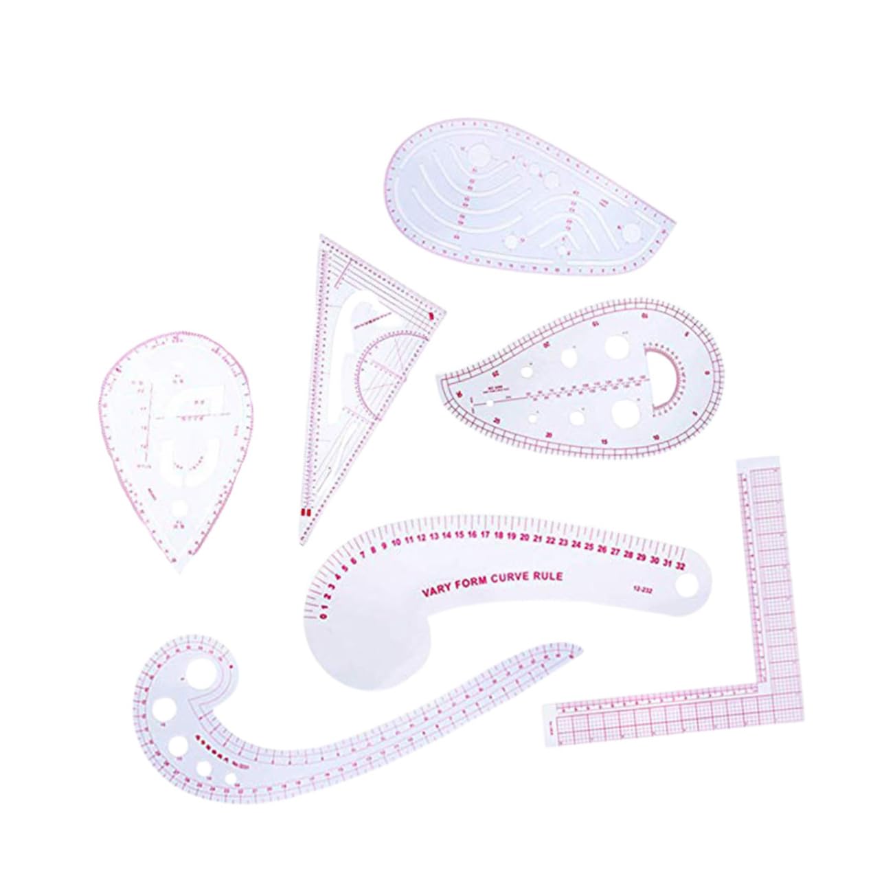 Gatuida 7 Piezas Kit Reglas De Corte y Escala Para Manualidades Reglas De Costura Para Sastre Para Patchwork Acolchado y Proyectos De Bricolaje Casa