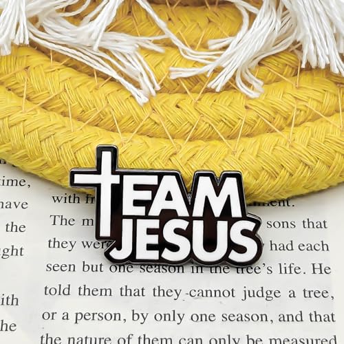 Image of Team Jesus Religious Child of God Enamel Pin - Theme Series | Premium Enamel Pin - Statement Lapel Pin - Plated Badge for Clothing, Bags, Hats, Jackets, and Lanyards
