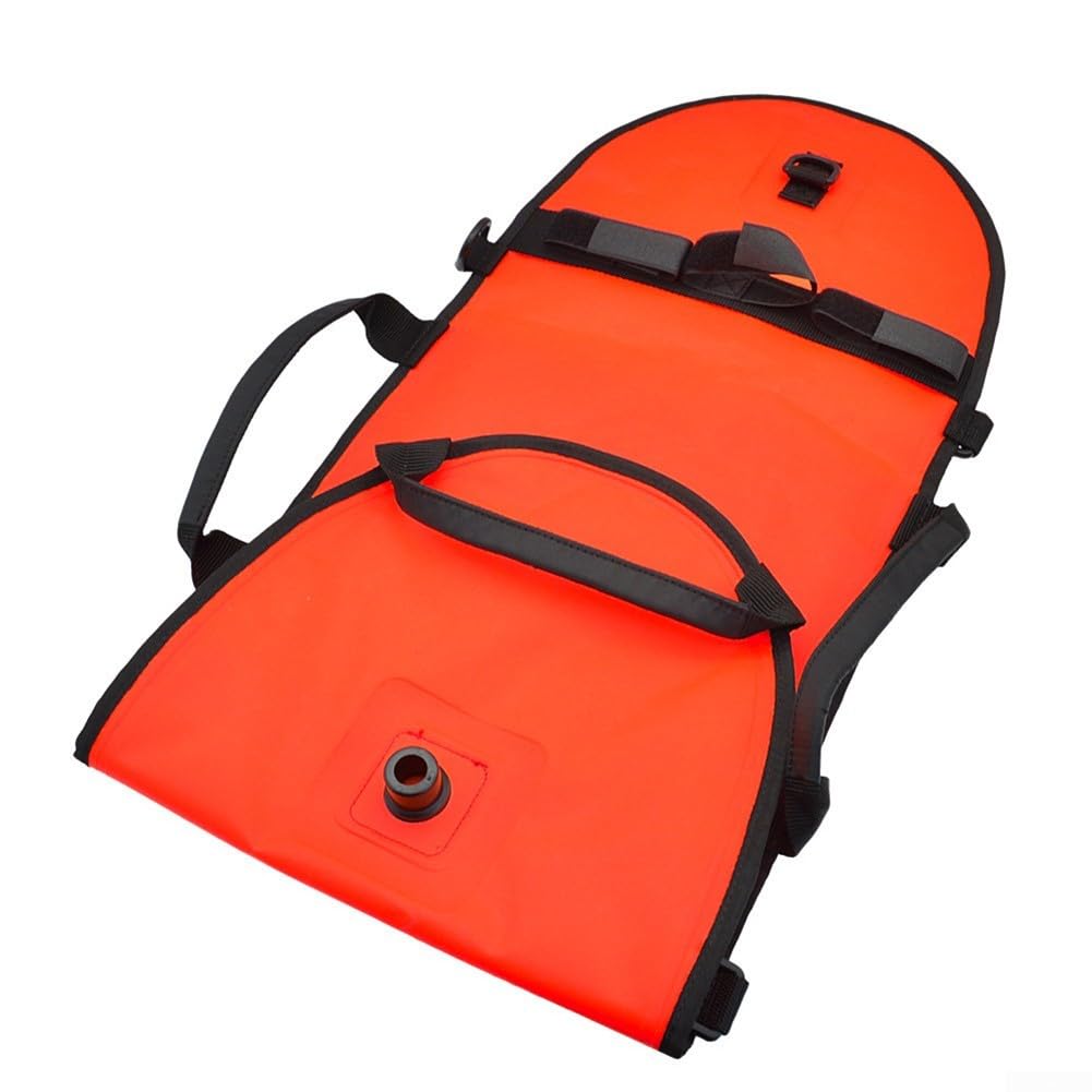 Bouée de plongée gonflable avec drapeau marqueur de plongée pour la pêche sous-marine avec corde de 20 m et 5 anneaux en D