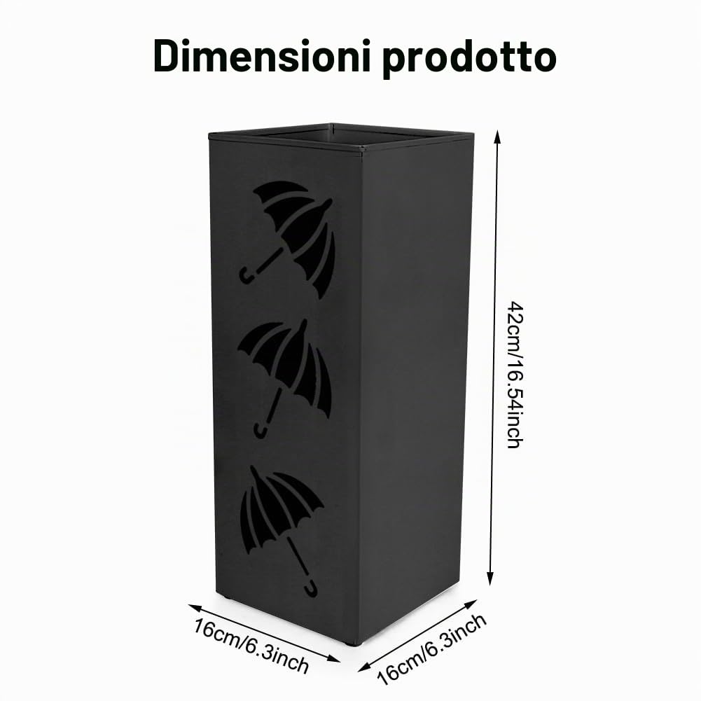 FARYODI portaombrelli portaombrelli all'ingresso, altezza 42 cm portaombrelli autoportante, spiagge per ombrelli walking walking stand (nero)