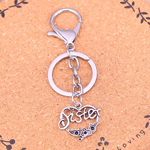 Preisvergleich Produktbild Metall Schlüsselring, Geschenk Herzform Schlüsselring Schlüsselring, Antik Silber Anhänger