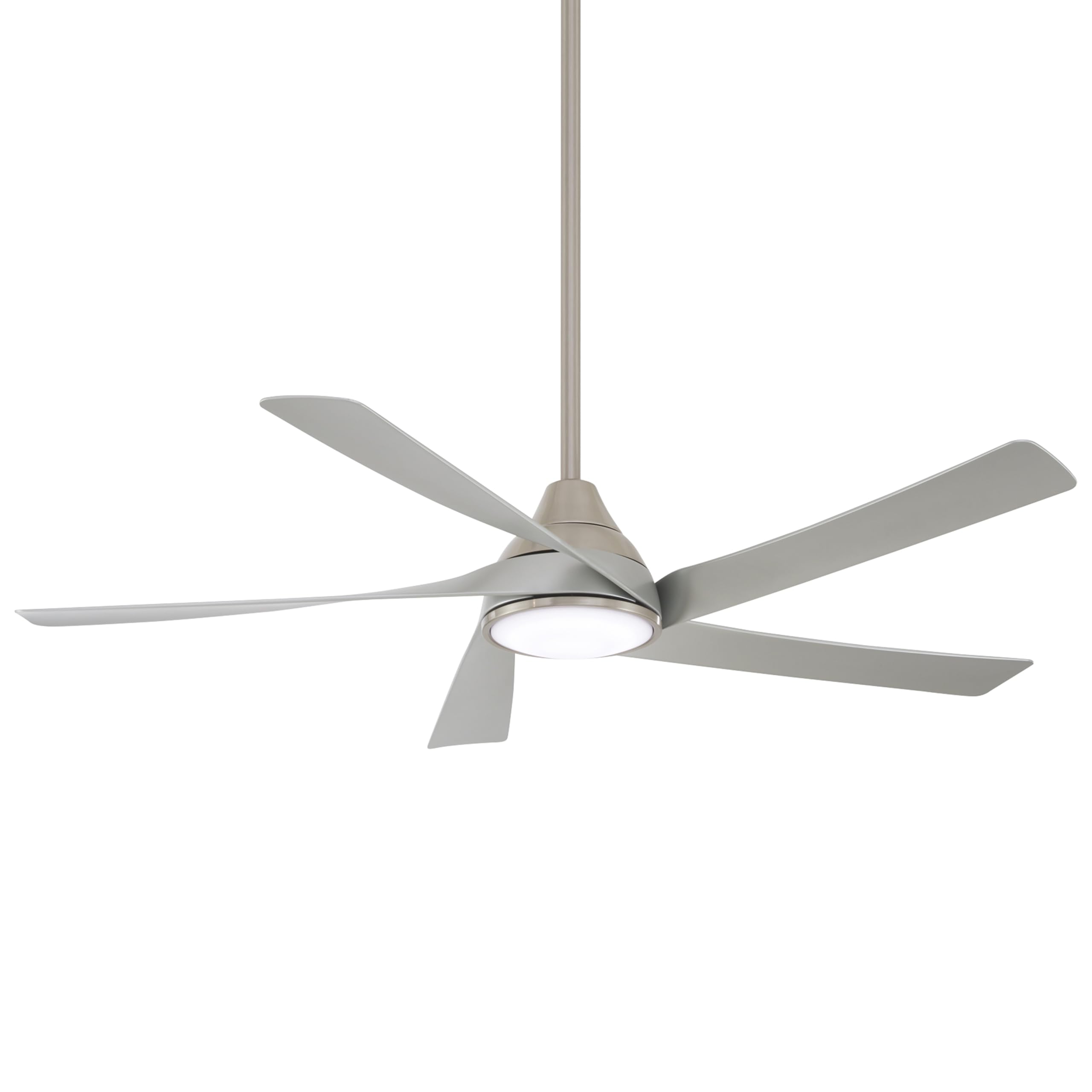 MINKA-AIRE F765L-BN/SL Transonic 56 Inch Indoor LED Ceiling Fan with Brushed Nickel Finish and Silver Blades