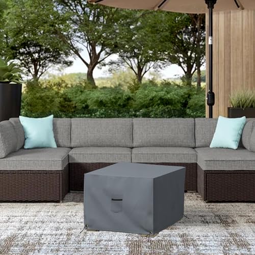 Covers & All Outdoor Ottoman Slipcover, 12 Oz Pvc Polyester, Waterproof Ottoman Cover Resists Tear And Uv, Square Patio Furniture Covers For Indoor/Outdoor Use  thumb #6