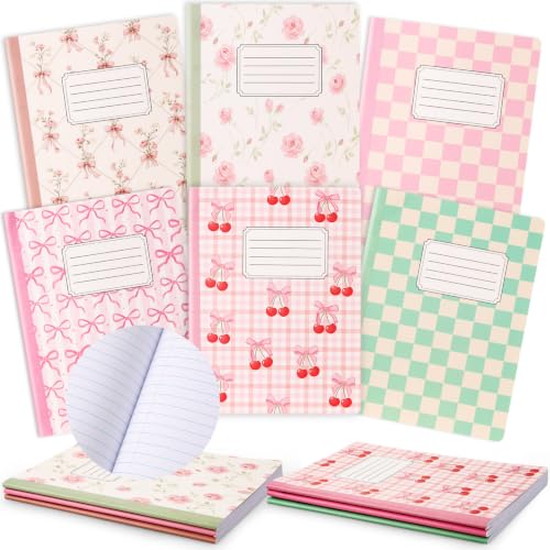 Lot de 12 cahiers de composition lignés 120 pages à motifs écossais et fleurs