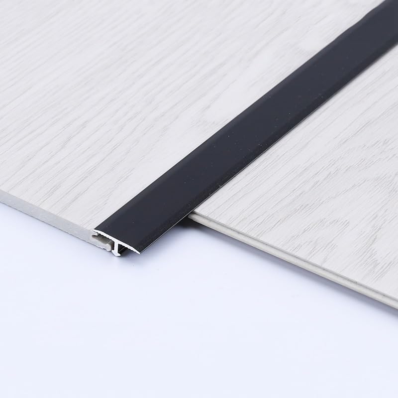 Tira de transición de umbrales de moldura en T de 0.551 in de ancho, borde de umbral de puerta de metal, tira de unión para revestimiento de hueco,