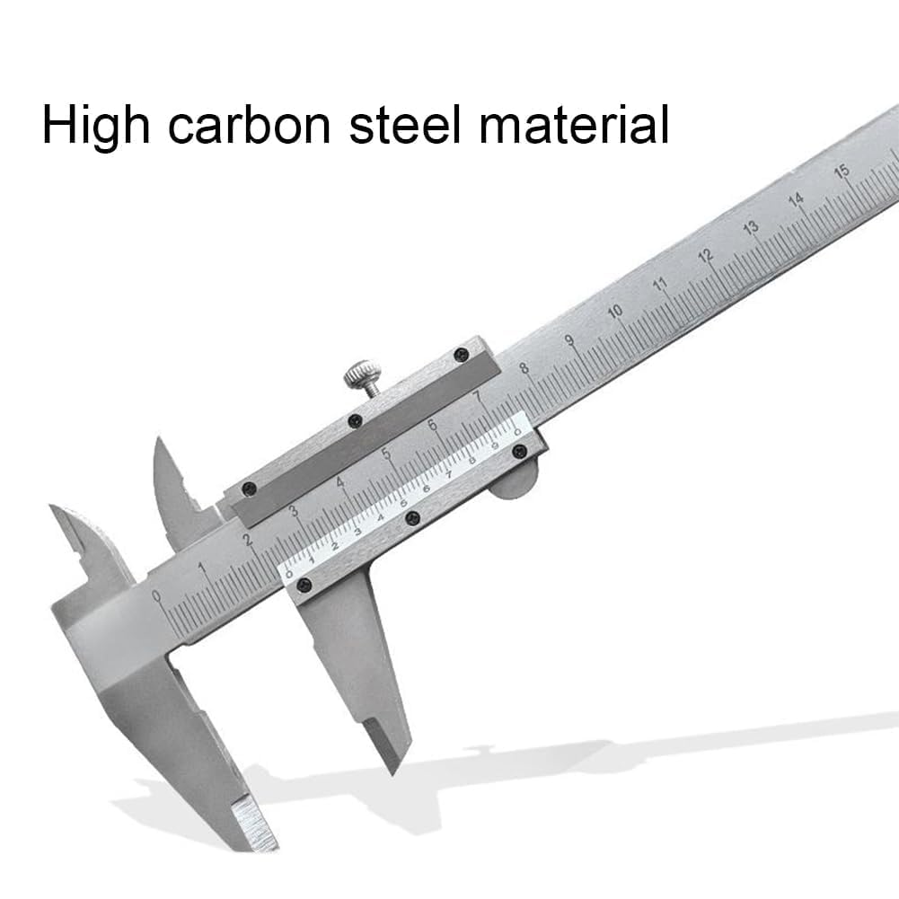 Pied a Coulisse,0-150mm Mesure Coulisse,Pieds à Coulisse Vernier,Caliper Gauge,pour les Mesures Externes,Internes,Profondeur et Pas, Acier à Haute Teneur en Carbone,Argent,0.02mm/0.001" Précision