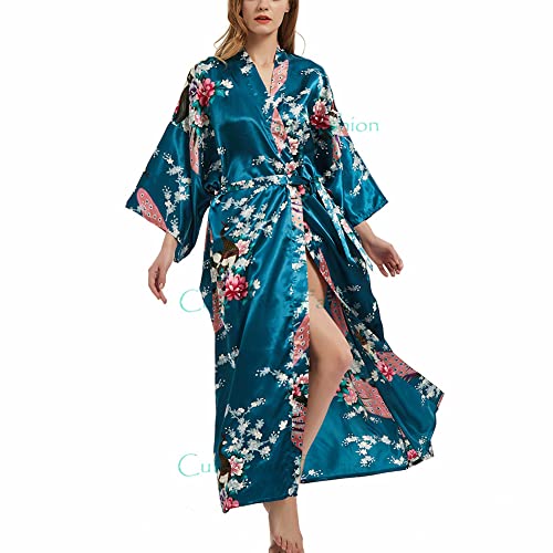 Ladies Kimono Dressing Gowns Floral Kimono Robe Printed Cardigan for Women Wedding Bonding Party Pyjamas - Image 3