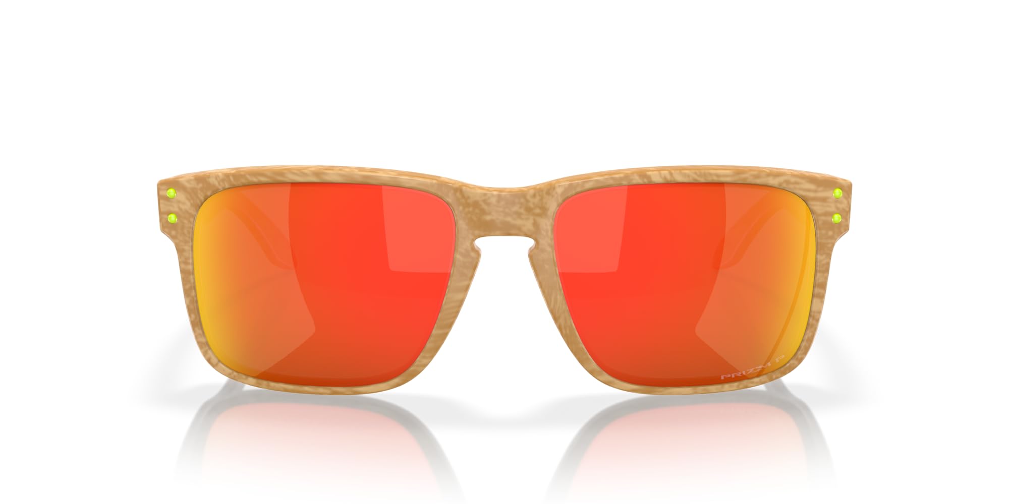 Oakley Men's OO9244 Holbrook Low Bridge Fit Rectangular Sunglasses, Matte Stone Desert Tan/Prizm Ruby Polarized, 56 mm