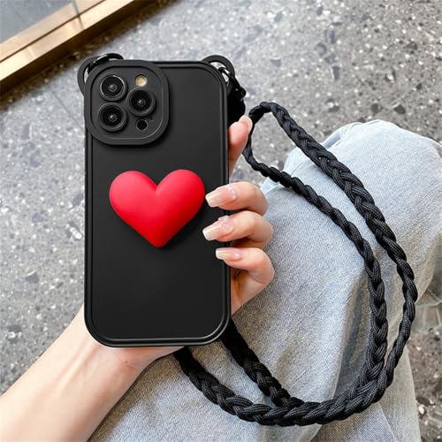 Coque iPhone 14 anti-chute avec cordon tressé et lanière