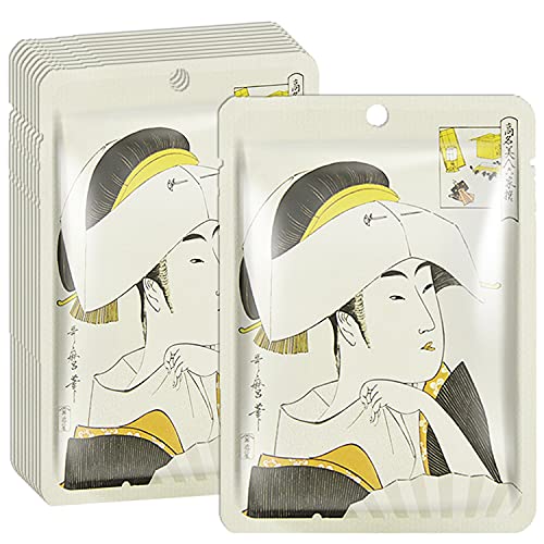 MITOMO Face Sheet Mask. Made in Japan. Pack of 10 (25g x 10) (HYALURONIC Acid & LITHOSPERMUM)