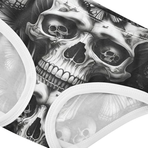 Cartoon Girls Underwear Toddlers 2t Cotton Cute Panties Girl Cool Black White Skull Butterflies Briefs Girls Undies4