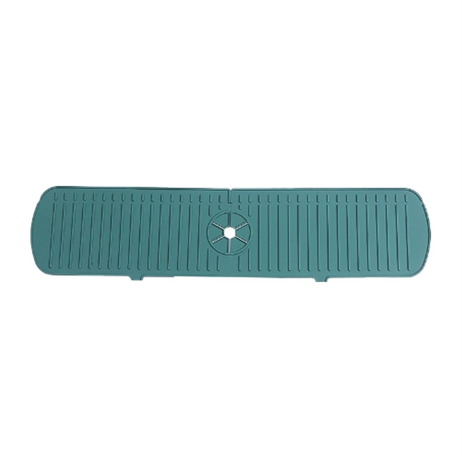 Tappetino in silicone per lavello con design increspato d'acqua, grande tappetino per rubinetto per il lavandino del bagno, protezione (verde, 61 x 14,5 x 0,5 cm), impermeabile, antiscivolo
