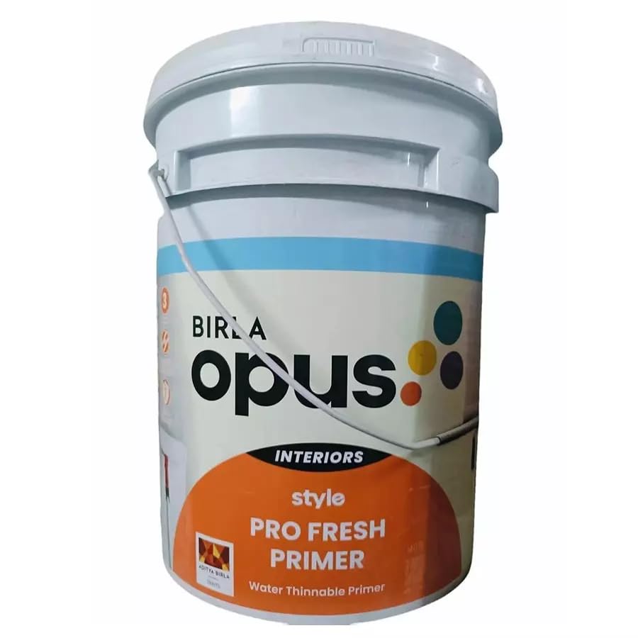 Image of Birla Opus Style Pro Fresh Interior Primer (Low Economy Range) for Interior Walls (Bucket of 20 L), Multicolor