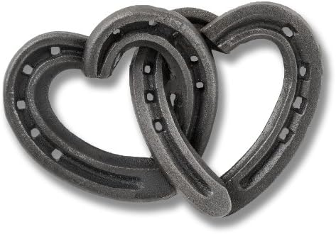 CKB LTD® Heart Horse Shoes Wall Hanging Decoration Cast Iron ñ Rustic Horseshoe Hanging Art Home DÈcor Interior Metal Accessory