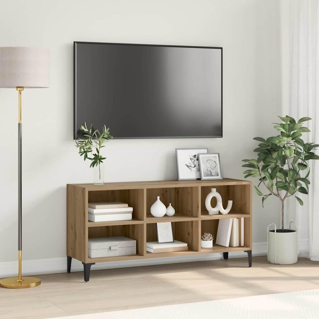Conjunto de Mueble de TV Marrón 103,5 x 30 x 50 cm, Mobiliario Muebles TV, Marrón, 16.7kg