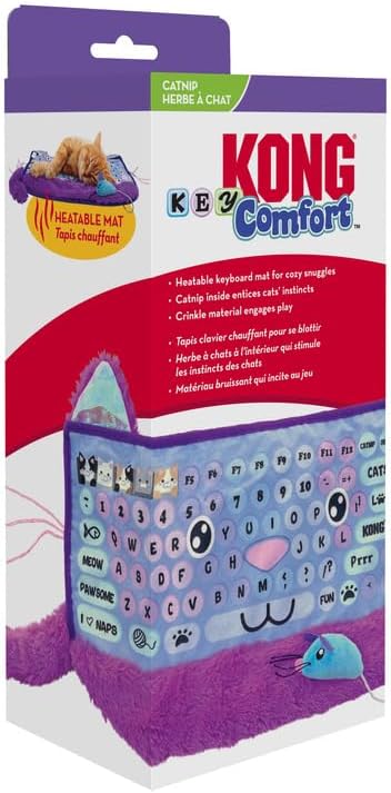 The KONG Comfort Key Play Mat with dimensions overlaid: 18 inches (45.7 cm) wide and 9.75 inches (24.7 cm) high.