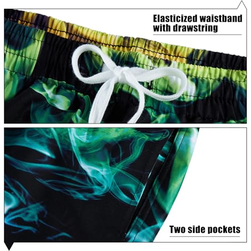 Image of uideazone Boys Teens Swim Trunks Quick Dry Waterproof Surfing Board Shorts Drawstring Elastic Waist with Mesh Lining 5-14T