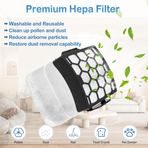 Image of LA802 LA742 Brush Roller Filter Replacement Compatible with Shark Rotator Lift-Away Duo Clean PowerFins LA802 LA742 LA702 LA555 Upright Vacuum Cleaner Accessories Parts XHF320 XFFK320