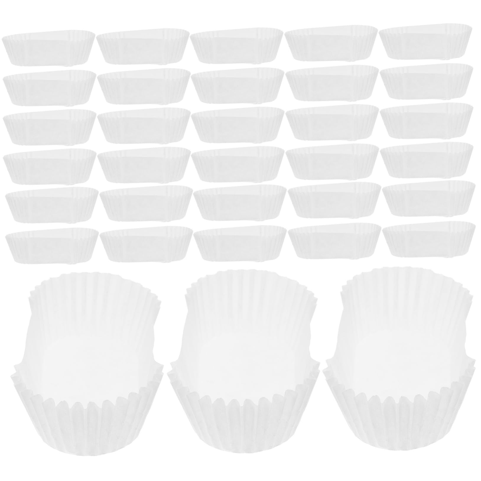 PRETYZOOM 4 Stück Backförmchen aus Papier Muffinförmchen luftdichter Cupcake-Behälter Ovales Papierbackboot hochzeitsdeko hochzeitsdeco Ovaler Kuchen-Pappbecher brot papier fach Weiß