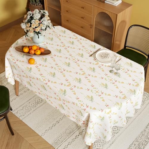 Surwin Mantel Hule Mesa, Manteles de PVC Ovalado, Mantel Antimanchas Impermeable Estilo Rústico Francés, Ropa Mesa Camilla Lavable para Cocina, Comedor, Fiestas, Decoración (Naranja,100x180cm)