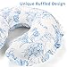 DILIMI Nursing Pillow Cover, Removable Ruffled Pillowcase for Breastfeeding Pillows, Ultra Soft Comfortable Slipcover for Baby Girl and Boy, Blue Floral