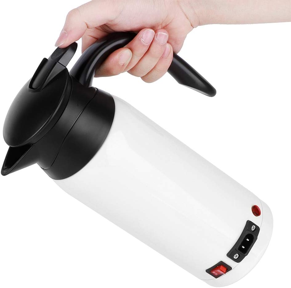 Tea Kettle Electric, 800Ml Car Kettle Hot Water Kettle Electric, For Car, Traving Caming, 10.6X6.7X3.8In(White)