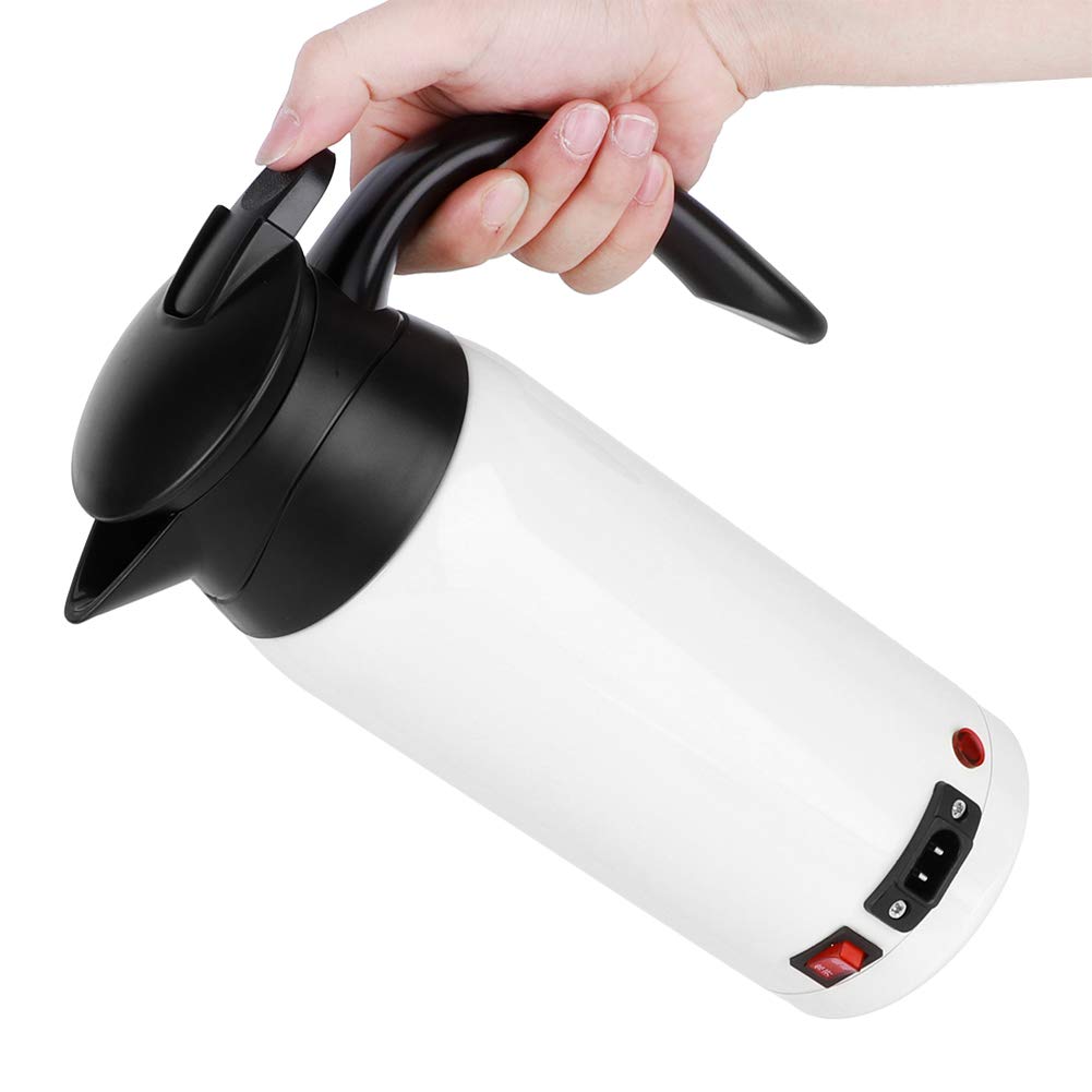 Tea Kettle Electric, 800Ml Car Kettle Hot Water Kettle Electric, For Car, Traving Caming, 10.6X6.7X3.8In(White)