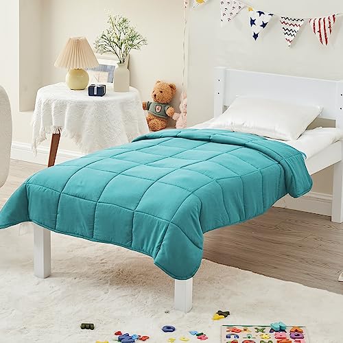 Image of yescool Weighted Blanket (5 lbs, 36 inch x 48 inch, Teal) Cooling Heavy Blanket, Perfect for 40-60 lbs, Breathable Throw Blanket Gifts with Premium Glass Bead, Machine Washable