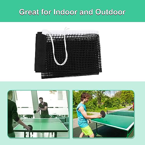 sourcing map 1.75M langes Tischtennisnetz für jeden Tisch, Nylon Tischtennis Ersatznetz, tragbares Ping Pong Netz für Outdoor & Indoor, Schwarz
