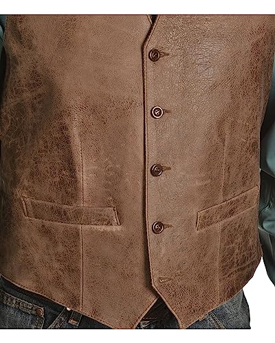 Scully Men's Western Lamb Vest Brown 48 R US2