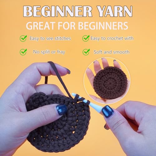Image of 200g Beginner-Friendly Yarn for Crocheting and Knitting, 4 Pack 320 m Worsted-Weight Medium #4; Easy-to-See Stitches with No Splitting Soft & Thick Yarn for Amigurumi and DIY Projects- Red