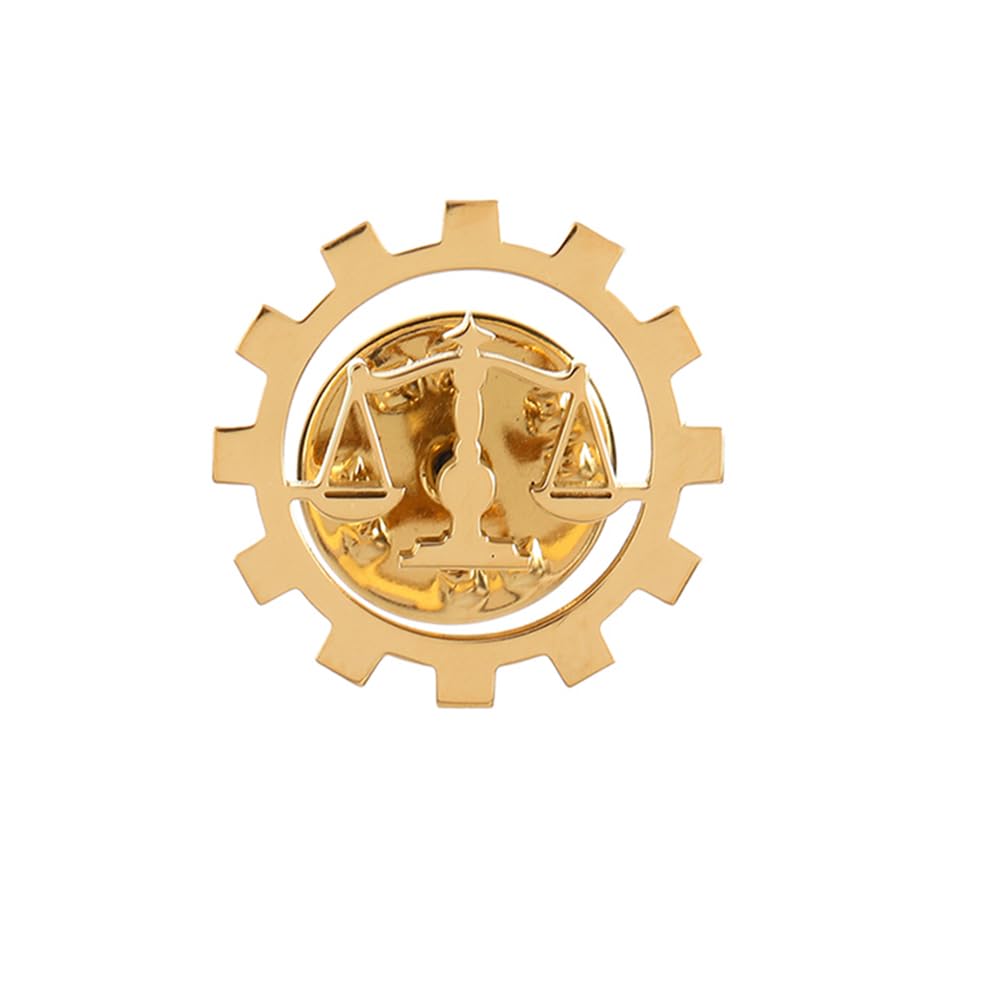 Libra Balance Advocate Lawyer Brooch Justice and Equity Symbol For Men's Shirt Jewelry Lawyers Judge Steel Lapel Pin