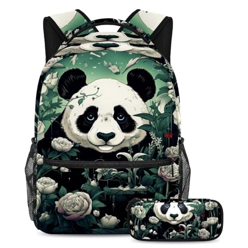 Sac à dos panda au motif floral poétique pour accompagner votre enfant avec tendresse