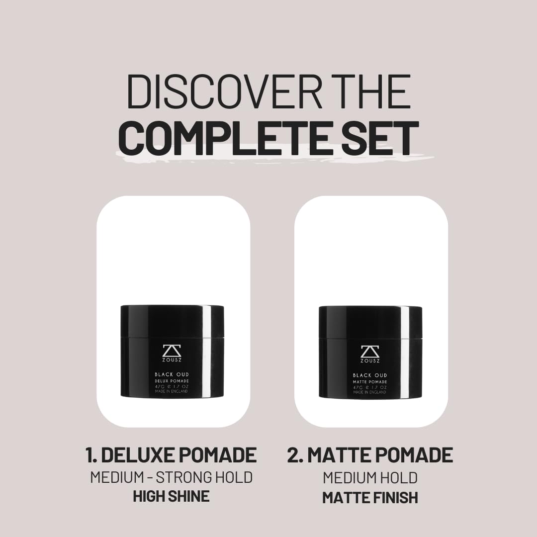 ZOUSZ Black Oud Matte Pomade for Men – Premium Hair Wax – Matte Hair Clay – Men's Hair Styling Gift for Him 47g - Image 7