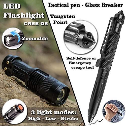 KEPEAK Survival Gear, Professional Emergency Kit, Outdoor Survival Kit for Camping, Hiking, Earthquake and Other Emergency
