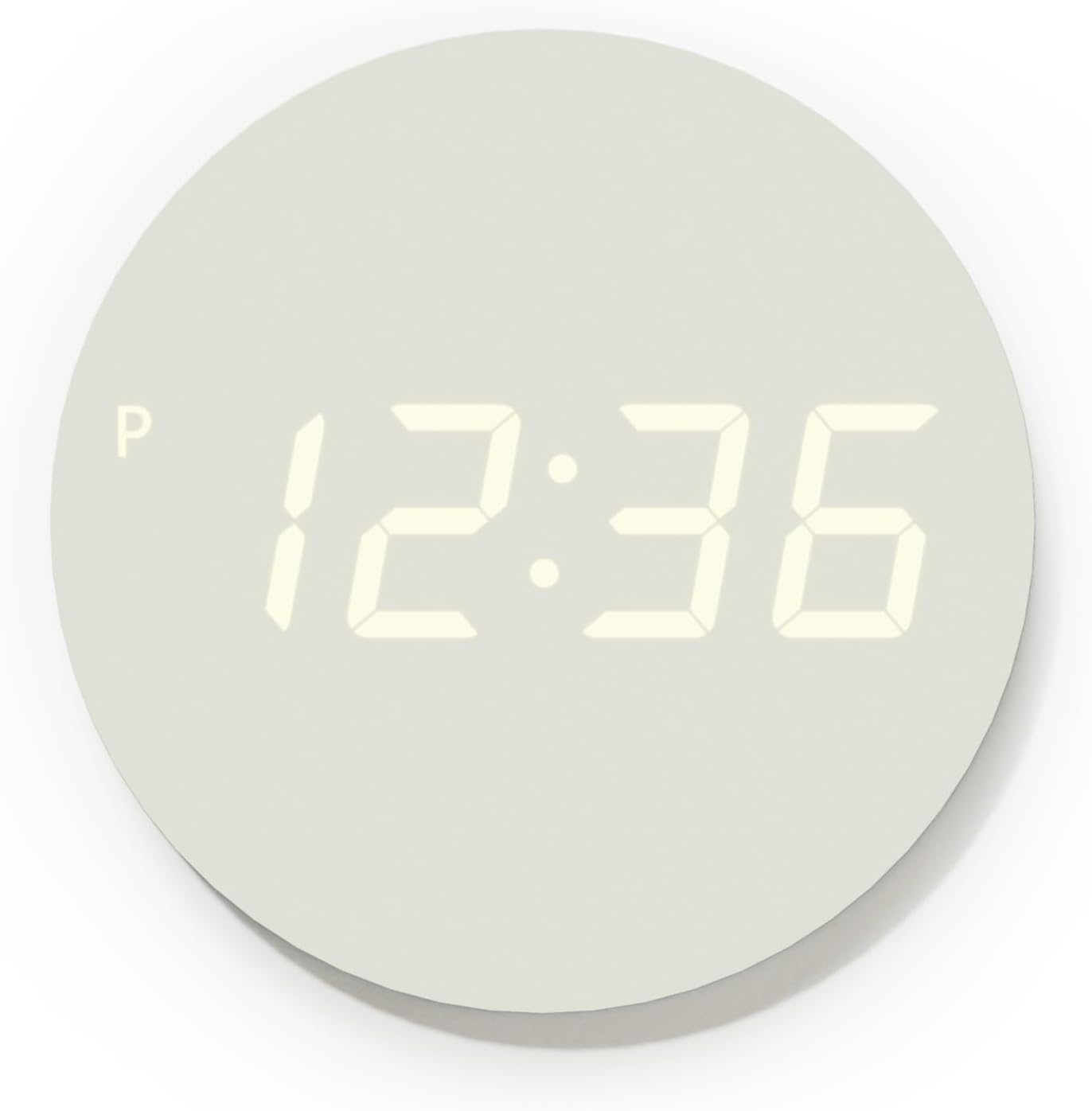 mooas Crayon Mini Digital Wall Clock, Modern Night Light Digital Desk Clock, LED Wall Clock 8 Inch 12/24H Silent Nightlight Clock for Home Décor Kids Livingroom Bedroom Kitchen (Cream)