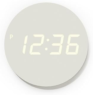 mooas Crayon Mini Digital LED Wall Clock, Nightlight (Cream)