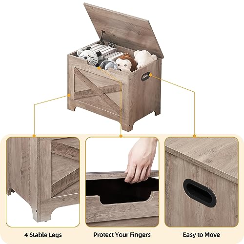 Garvee 23.6in Storage Chest, Wooden Storage Bench with Safety Hinge, Easy Assembly, Large Shoe Bench for Entryway, Living Room, Bedroom by Garvee - Image 5