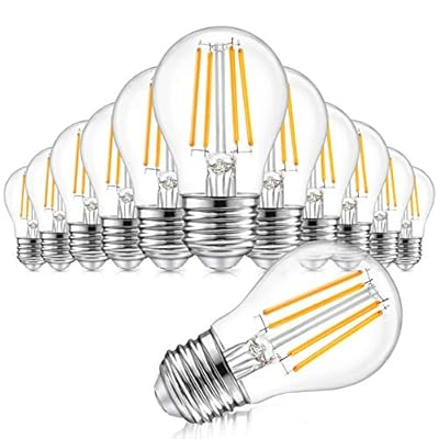TOBUSA 12-Pack Dimmable Globe A15 LED Bulbs 60W Equivalent, 6W Vintage E26 Edison Bulb 2700K Warm White, AC 120V, Great for Ceiling Fan, Bathroom Vanity Fixtures