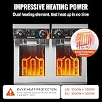 VEVOR Commercial Deep Fryer, Dual Tank 3000W Electric Countertop Fryer with Basket, 2 x 11.6Qt/11L Double Stainless Steel Oil Fryer with Drain, Time & Temp Control, for Kitchen Restaurant Use - Image 3