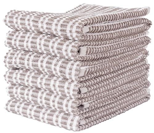 Kaf Home TR-RPL-GY6 Premium Terry Kitchen Towels (16"X 28", 6 Pack) | 430 Gsm Cotton Kitchen Hand Towels | Absorbent And Plush Terry Dish Towel Set cover