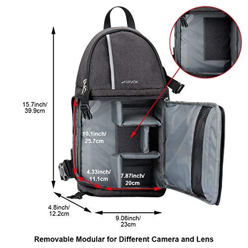 ARVOK Camera Schoudertas, Waterdichte Camera Rugzak met Regenhoes & Statief houder, Professionele Camera Tas voor Canon Nikon Sony Fujifilm DSLR, SLR en Lenzen - Image 6