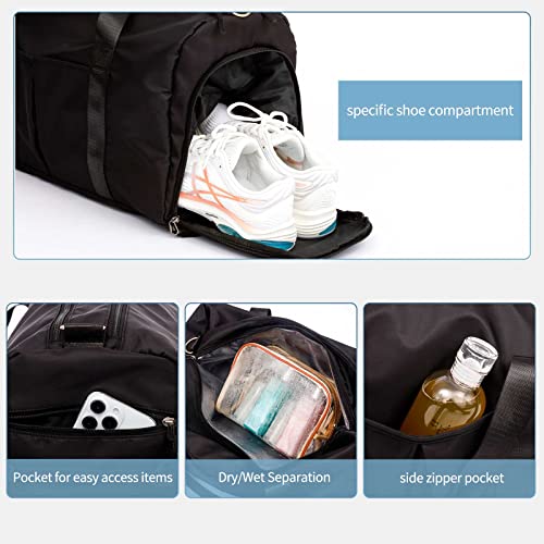 Sports Duffel Bags with Cosmetic Gym Bag for Women Men Travelling Waterproof Bag with Wet Pocket and Shoe Compartment4
