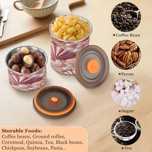 Contenedor de café hermético Kigai Pink Pearl 17 oz acero miniatura 6