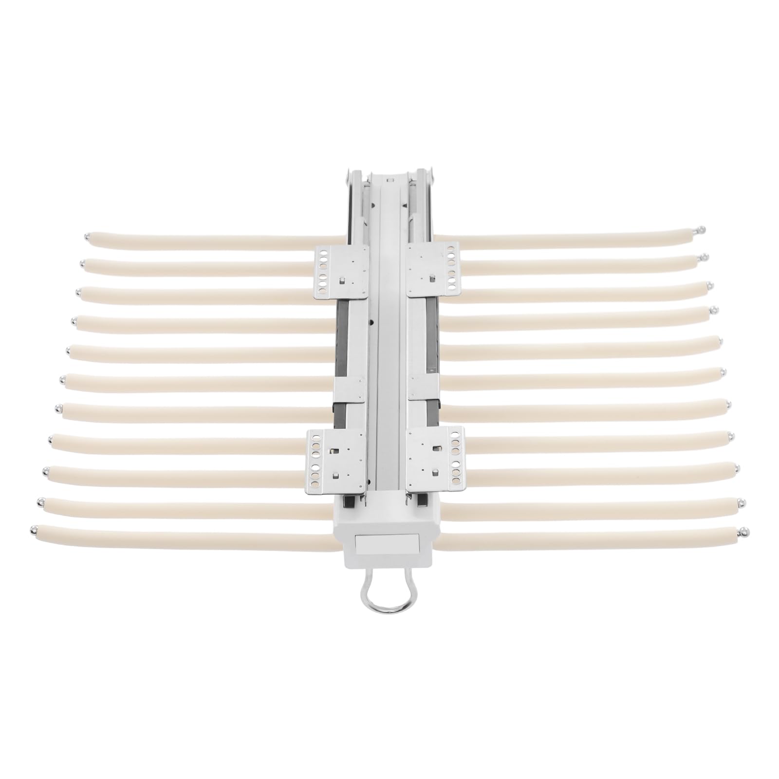 Percha para pantalones de doble hilera, extensible, para pantalones, ahorra espacio, barra extensible con flocado antideslizante, soporte para pantalones de 22 brazos, organizador de armario