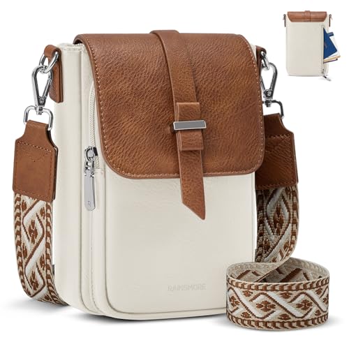 Petit sac à bandoulière pour femme RAINSMORE en cuir noir et compact