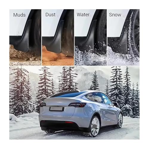 Guardabarros delantero y trasero para Tesla Model Y Juniper 2025 contra salpicaduras 7